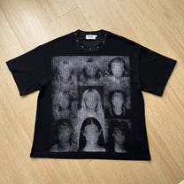 GLFS | Studded Faceless Portrait Graphic T-Shirt in Black - product view