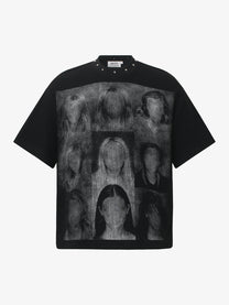 GLFS | Studded Faceless Portrait Graphic T-Shirt in Black - front view