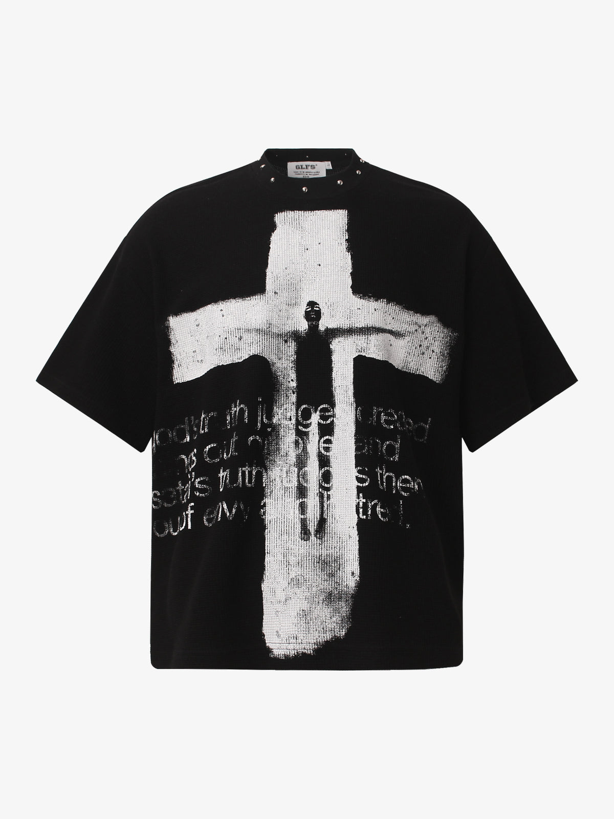 GLFS | Studded Cross Graphic Relaxed-Fit T-Shirt in Black - front view