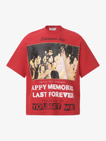 GLFS | Happy Memories Cross Graphic T-Shirt in Red - front view