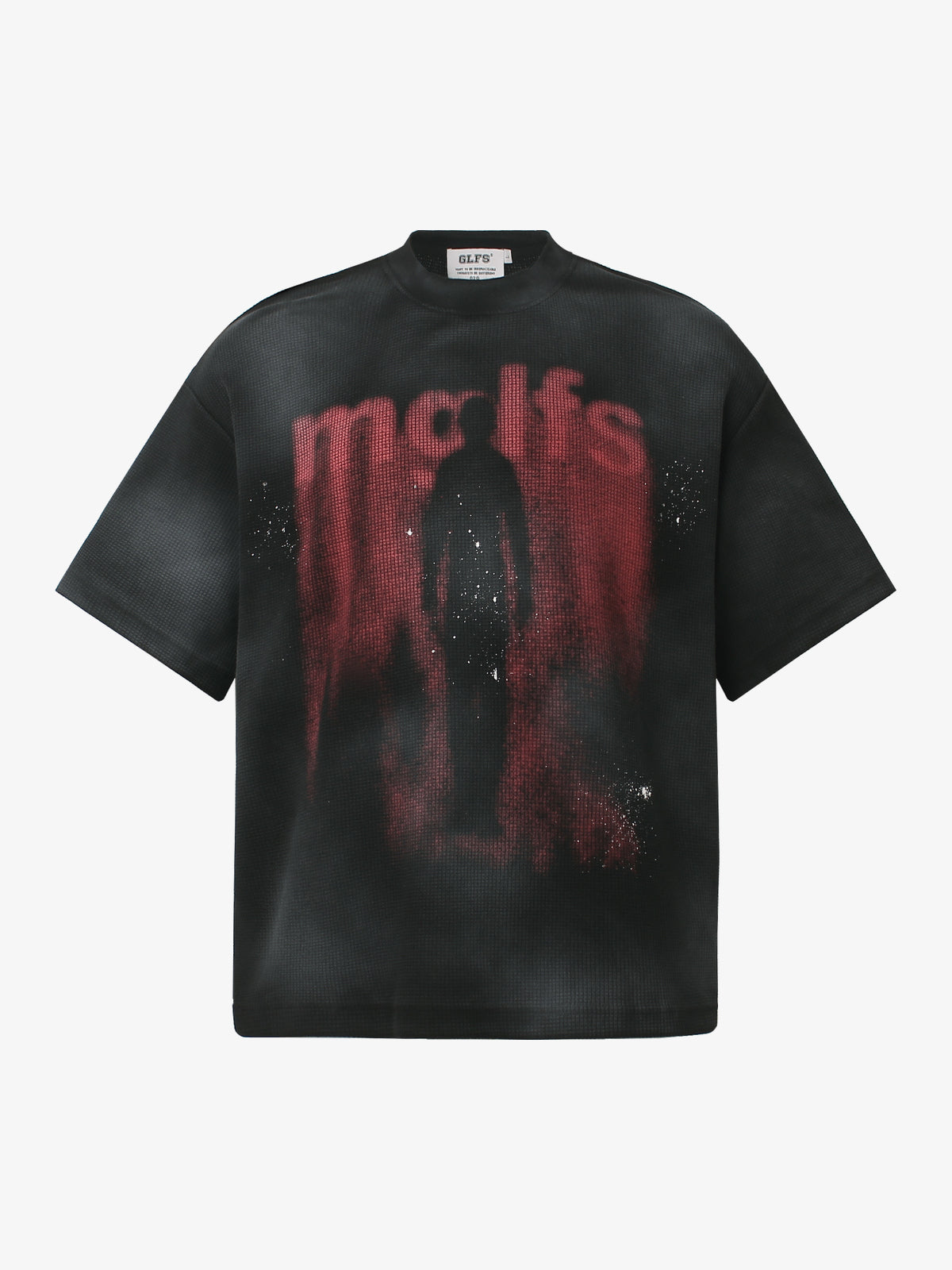 GLFS | Blurred Figure Graphic Relaxed-Fit T-Shirt in Black - front view