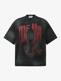 GLFS | Blurred Figure Graphic Relaxed-Fit T-Shirt in Black - front view