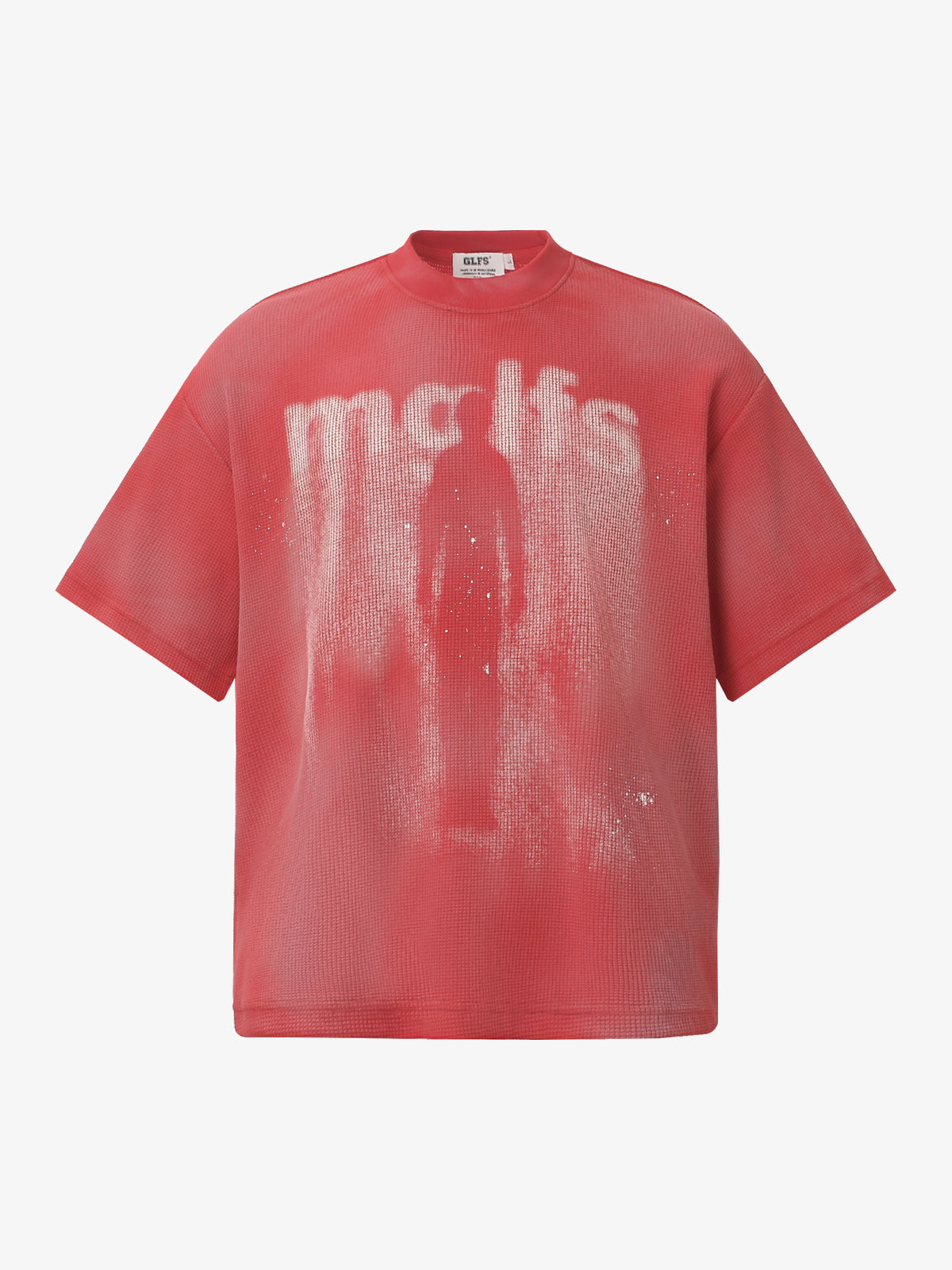 GLFS | Blurred Figure Graphic Relaxed-Fit T-Shirt in Red - front view