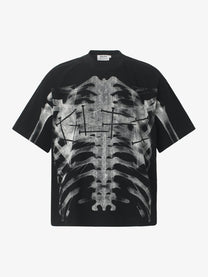 GLFS | Nail-Pierced Rib Cage Raglan T-Shirt in Black - front view