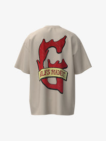 GLFS | Crucifixion Collage T-Shirt in Beige - back view