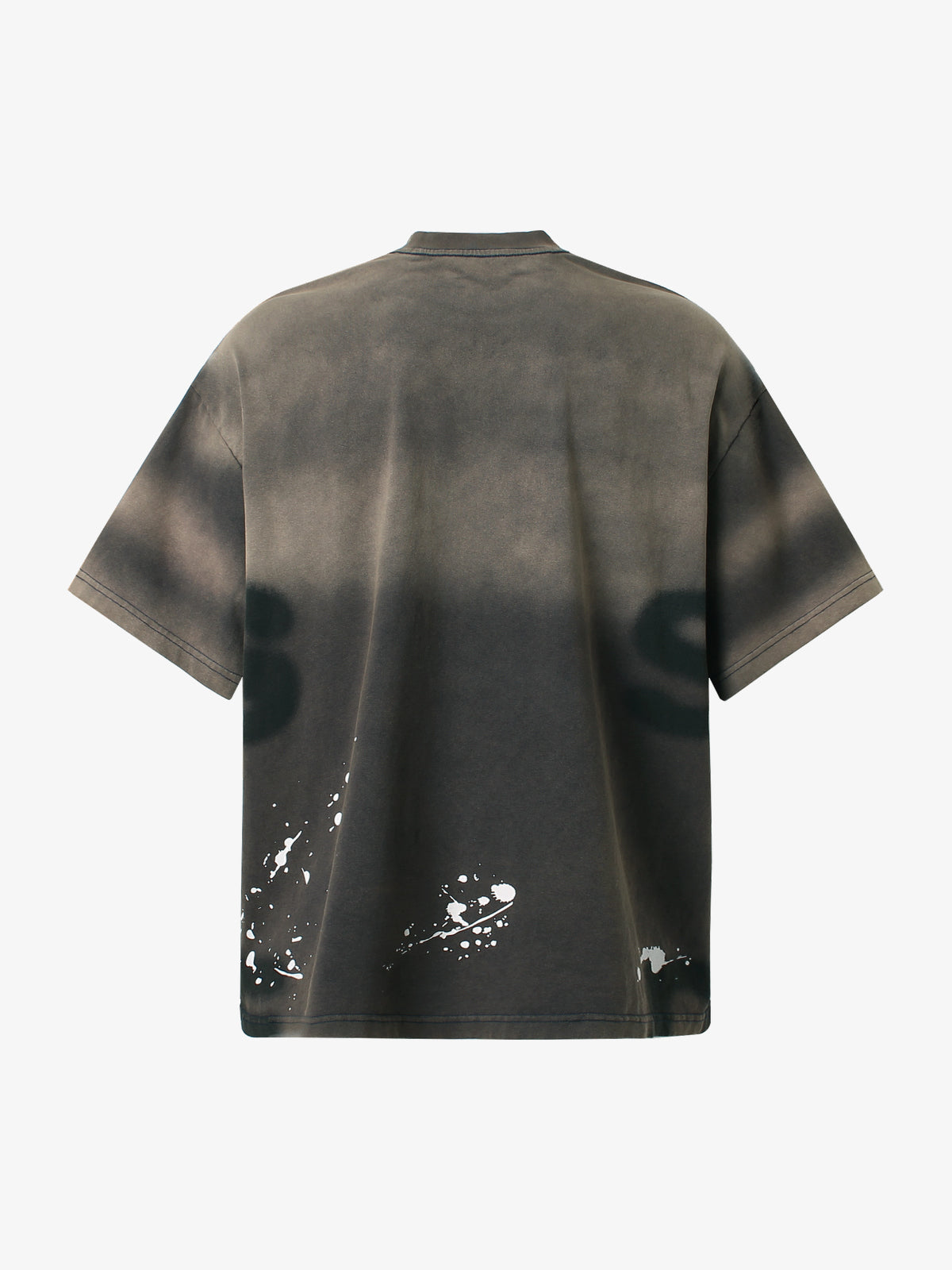 GLFS | Gradient Ink-Splash Lettering T-Shirt in Brown - back view