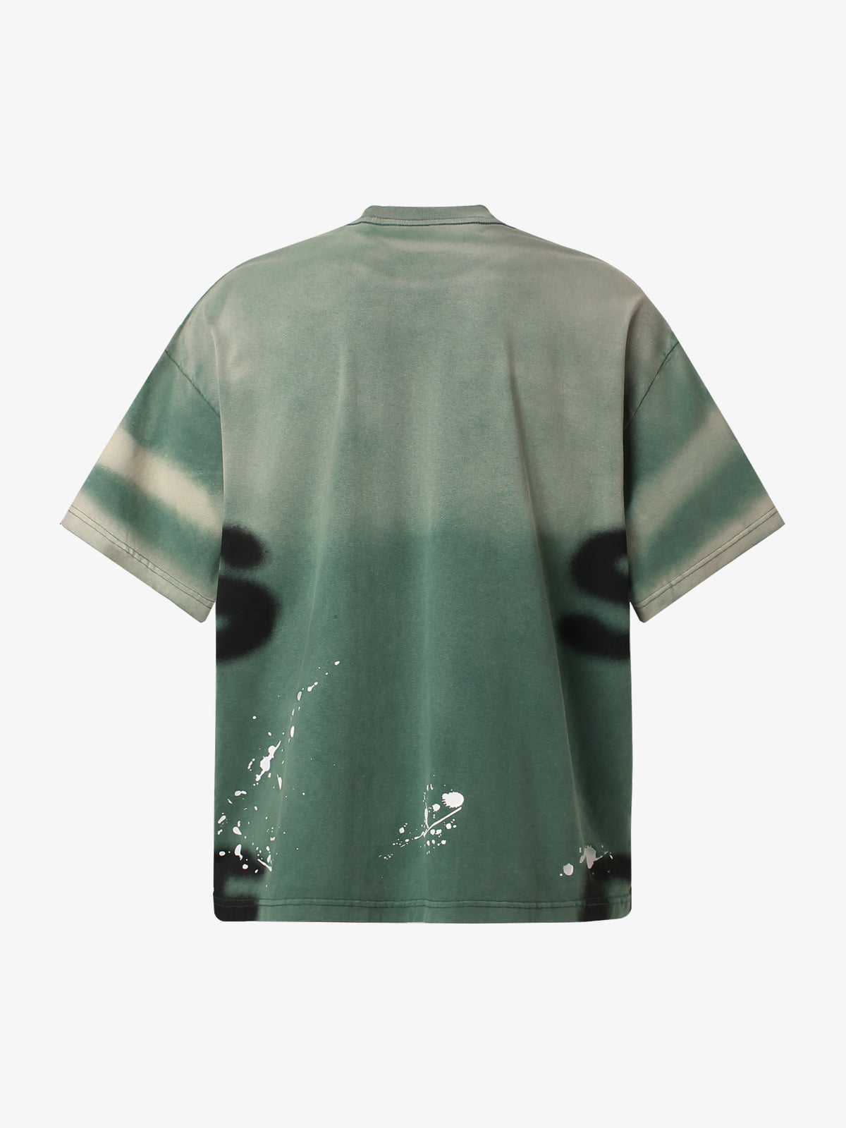 GLFS | Gradient Ink-Splash Lettering T-Shirt in Green - back view
