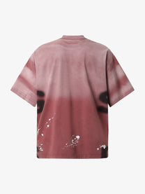 GLFS | Gradient Ink-Splash Lettering T-Shirt in Red - back view