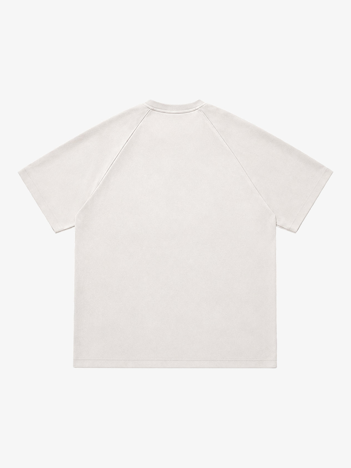 HANLU | Tonal-Panel Raglan T-Shirt in Off White - back view