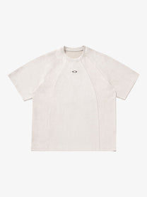 HANLU | Tonal-Panel Raglan T-Shirt in Off White - front view