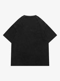 INNSERSE | Airbrushed Portrait and Butterfly T-Shirt in Black - back view
