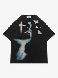 INNSERSE | Airbrushed Portrait and Butterfly T-Shirt