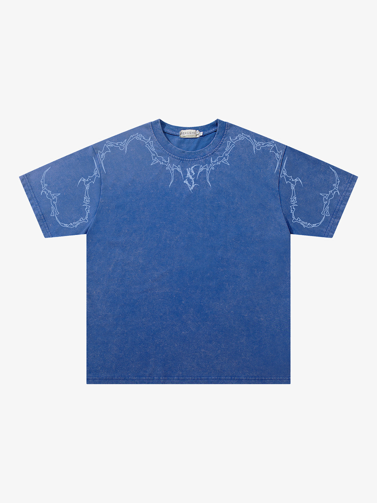 JKPTWSO | Outlined Thorn T-Shirt in Blue - front view