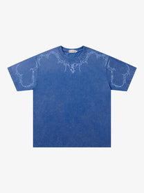 JKPTWSO | Outlined Thorn T-Shirt in Blue - front view