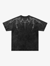 JKPTWSO | Cross-and-Thorn Washed T-Shirt in Black - back view
