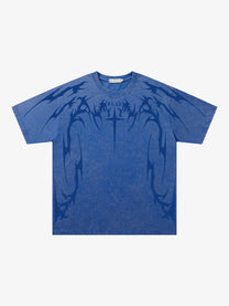 JKPTWSO | Cross-and-Thorn Washed T-Shirt in Blue - front view