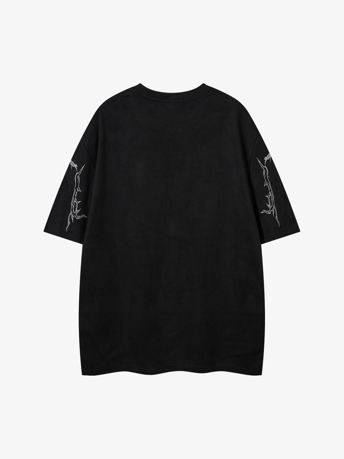 JKPTWSO | Embroidered Thorn-Frame T-Shirt in Black - back view