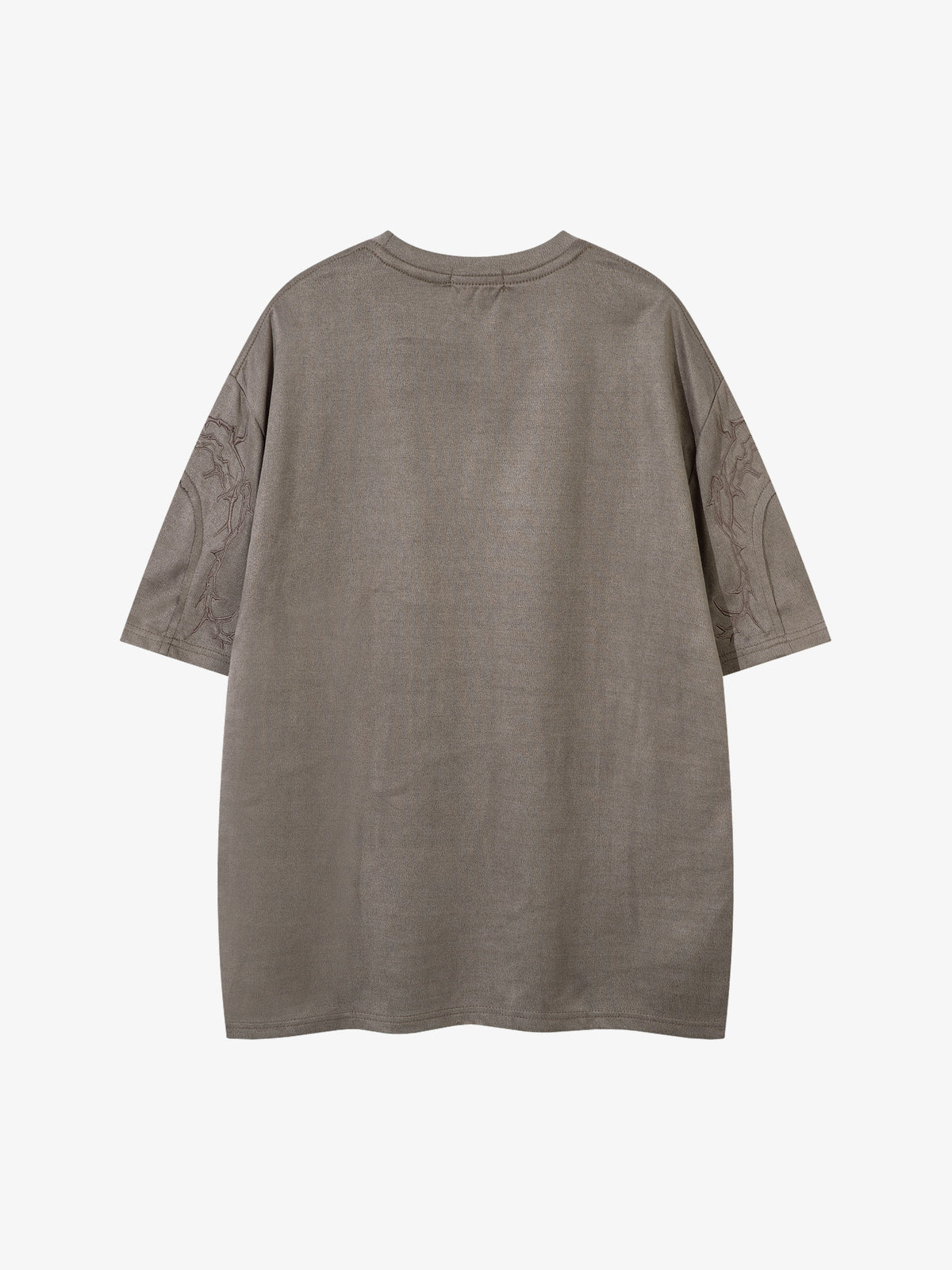 JKPTWSO | Embroidered Thorn-Frame T-Shirt in Taupe - back view