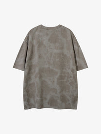 JKPTWSO | Embroidered Tribal Thorn T-Shirt in Taupe - back view