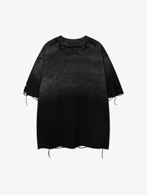 JKPTWSO | Distressed Thorn T-Shirt in Black - back view