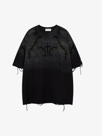 JKPTWSO | Distressed Thorn T-Shirt in Black - front view