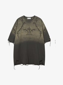 JKPTWSO | Distressed Thorn T-Shirt in Gray - front view