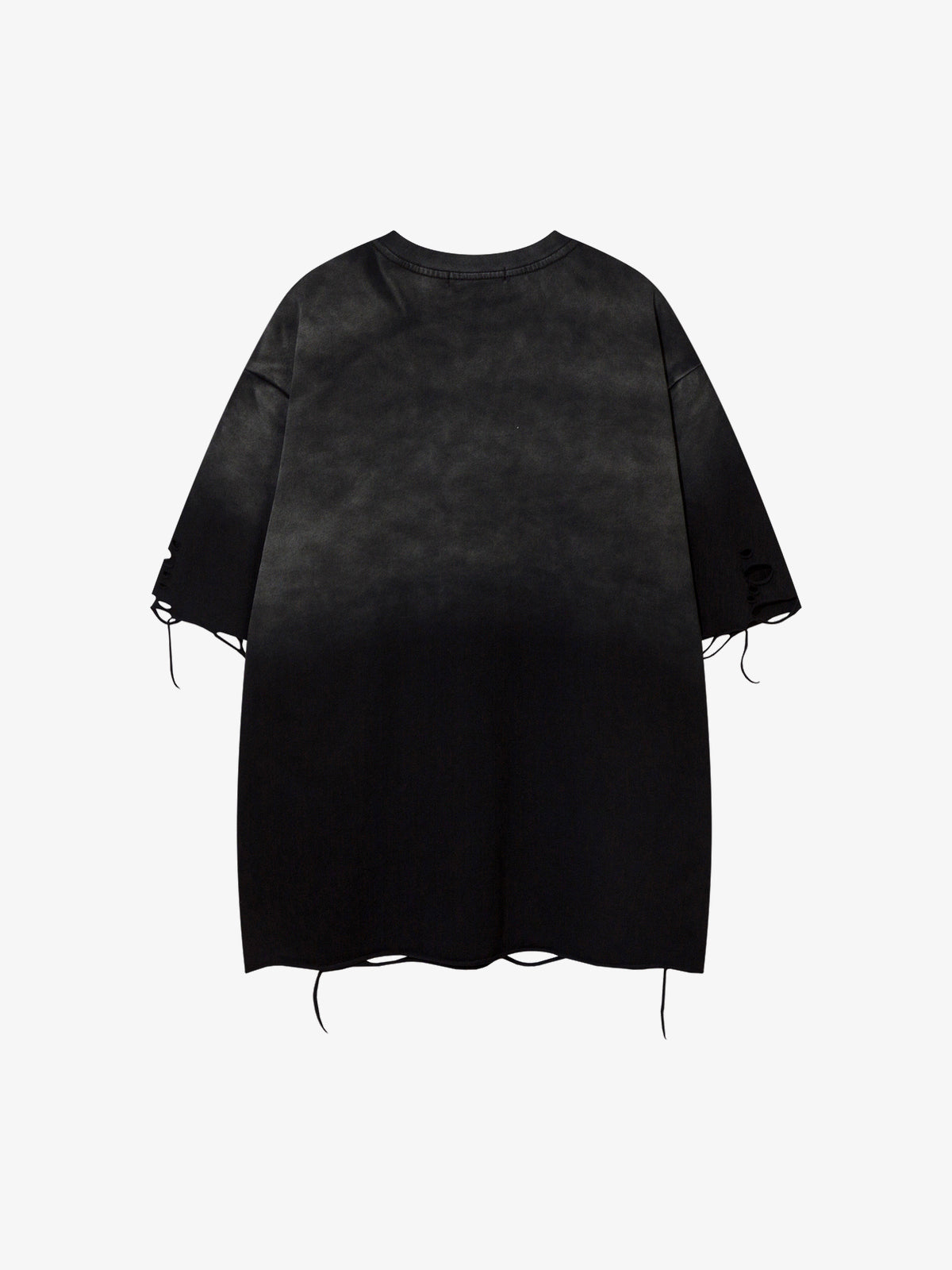 JKPTWSO | Star-Studded Distressed T-Shirt in Black - back view