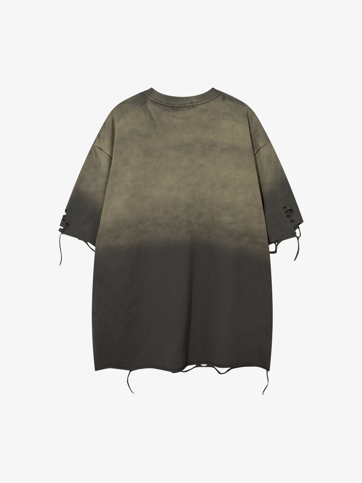 JKPTWSO | Star-Studded Distressed T-Shirt in Gray - back view