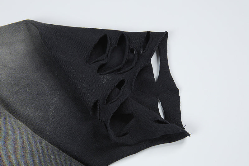 LETS ROCK | Shredded Gradient-Wash T-Shirt - product detail
