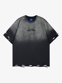 LETS ROCK | Shredded Gradient-Wash T-Shirt
