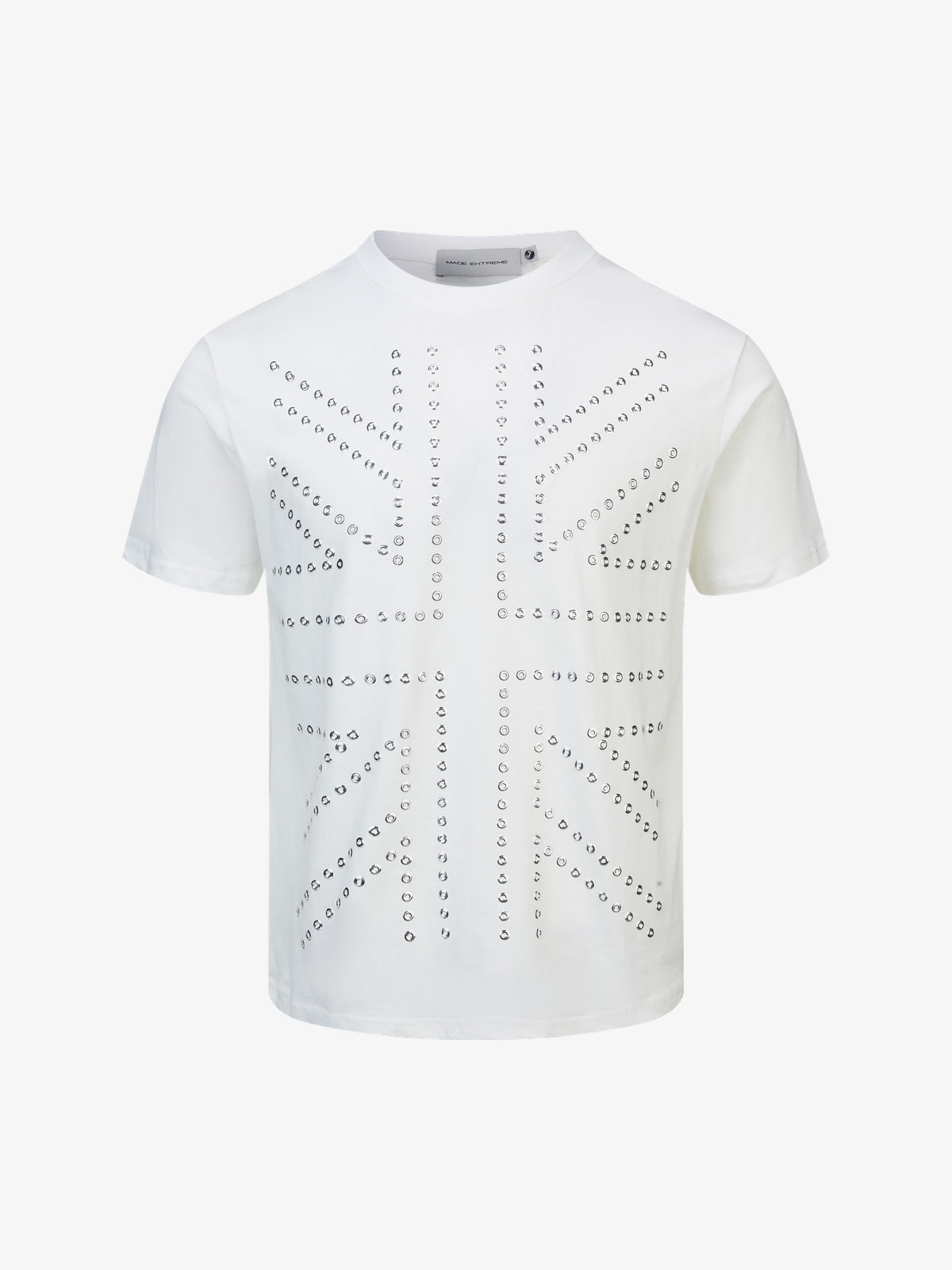 MADE EXTREME | Rivet Sunburst T-Shirt in White - front view