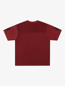 MADEGPSR | Appliqué 68 Mesh V-Neck Jersey in Red - back view