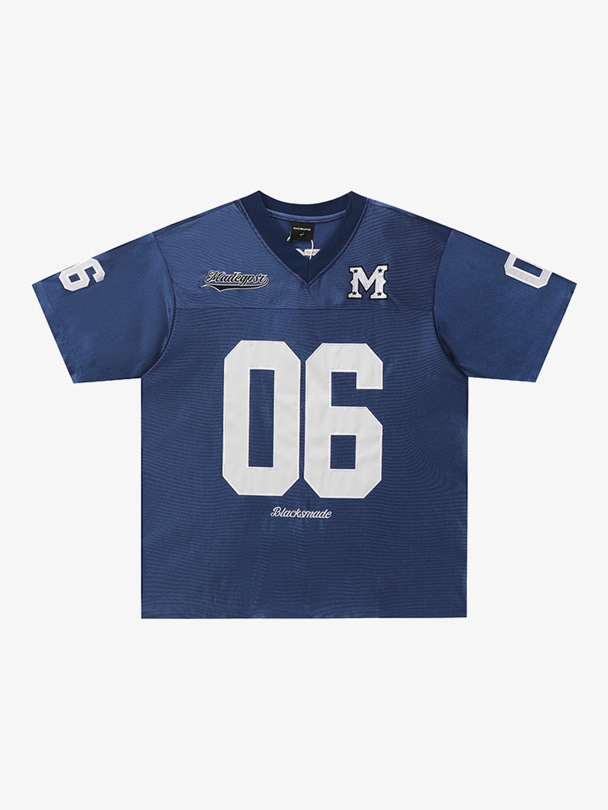 MADEGPSR | Appliqué 06 V-Neck Jersey in Royal Blue - front view