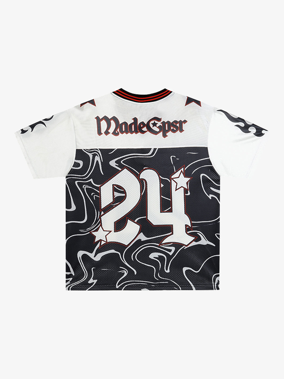 MADEGPSR | Star 24 Contrast-Panel Jersey in White - back view