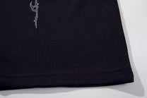 MCCNN | Ornamental Text Contrast-Trim Polo Shirt - product detail