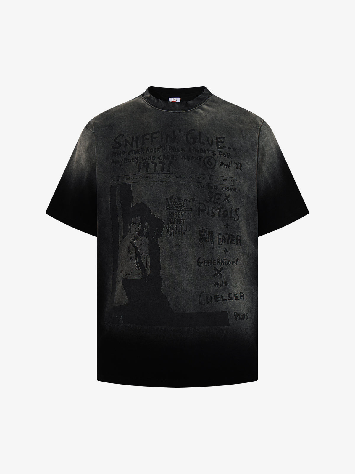 MCCNN | Faded Punk Poster T-Shirt in Black - front view