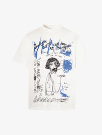 MCCNN | Hand-Drawn Figure T-Shirt in White - front view