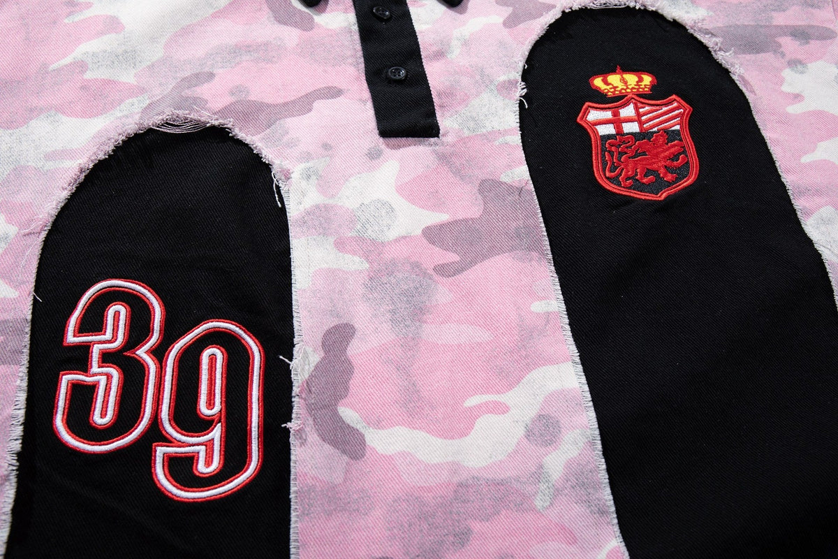 MFOUR | Raw-Edge Camo 39 Polo Shirt - product detail