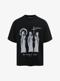 MORRIS YEE | The Power of Faith T-Shirt in Black - front view