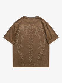 MRSCAREORCW | Unshakable Skeleton T-Shirt in Brown - front view