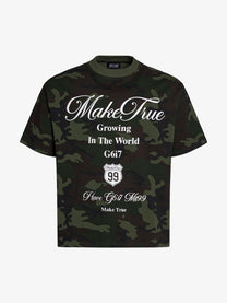 MT99 | Camo Script 99 T-Shirt in Camo - front view