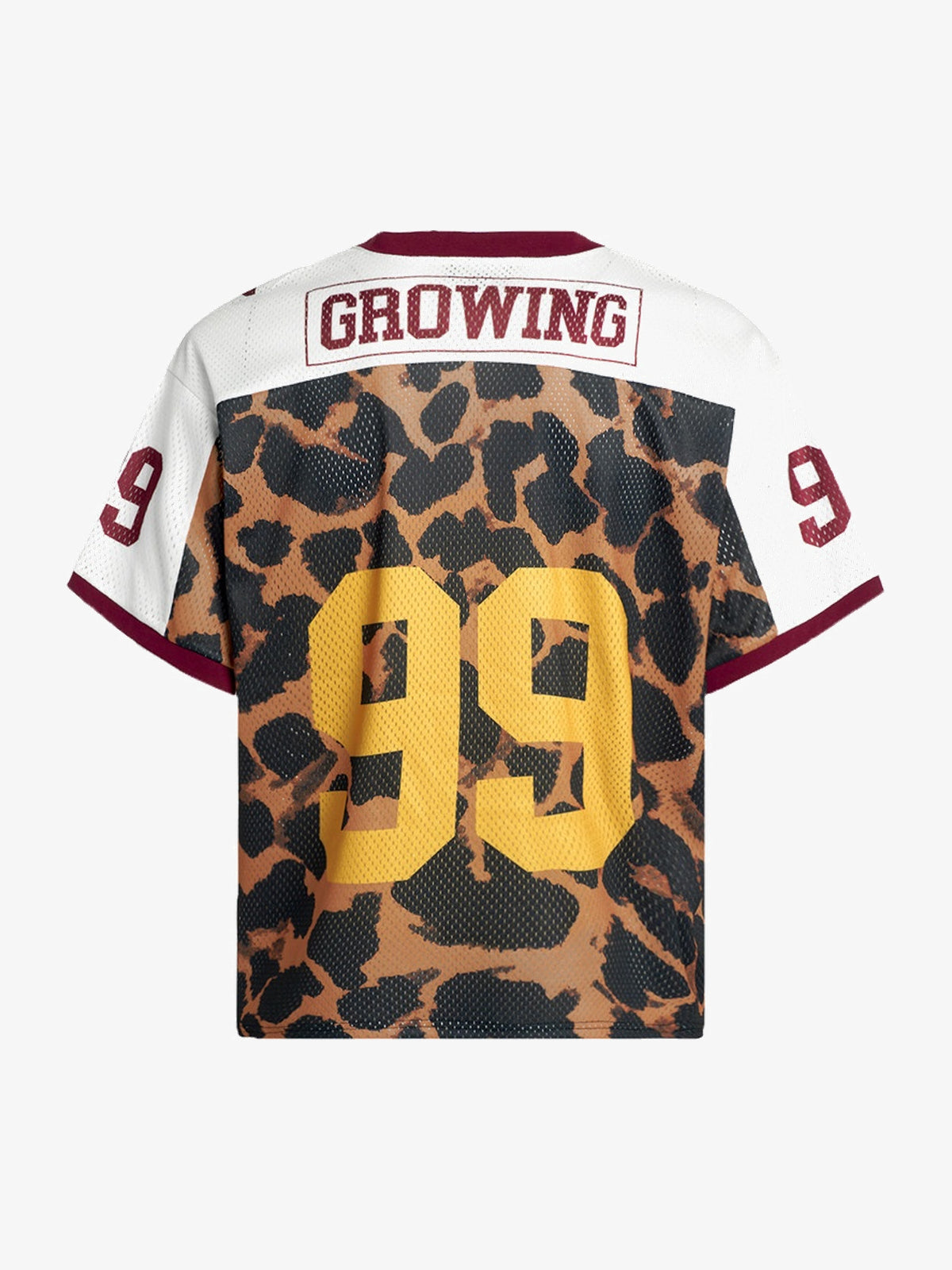 MT99 | Leopard 99 V-Neck Jersey in Leopard Print - back view