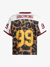 MT99 | Leopard 99 V-Neck Jersey in Leopard Print - back view