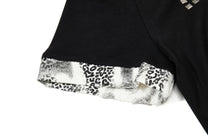 OREETA | Studded Lace-Up Leopard-Trim Polo Shirt - product detail