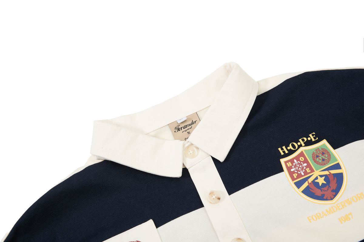 OREETA | 12 Crest Striped Rugby Shirt - product detail