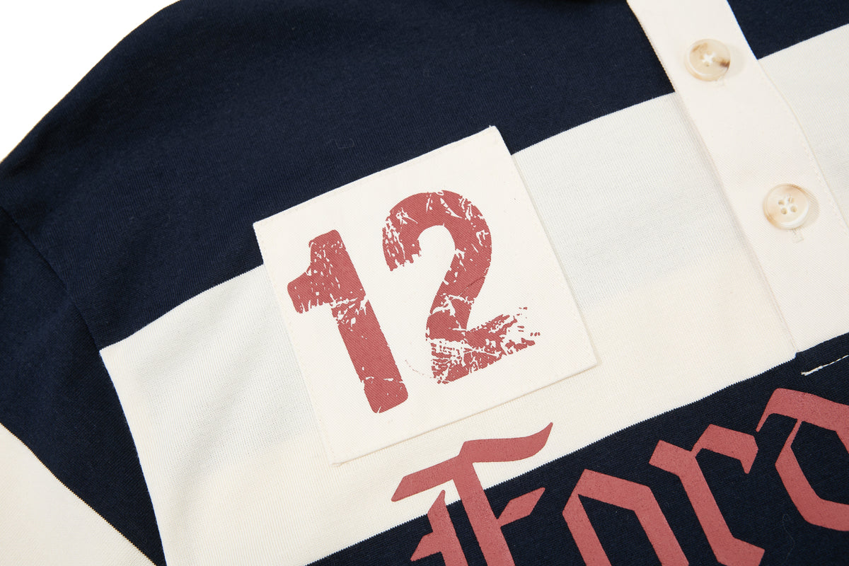 OREETA | 12 Crest Striped Rugby Shirt - product detail