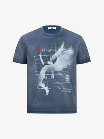 RHSHANNA | Fallen-Angel Collage T-Shirt in Navy - front view