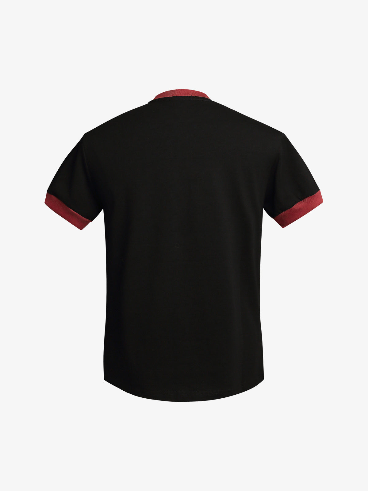 REFUSION | Distressed Statement Ringer T-Shirt in Black - back view