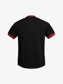REFUSION | Distressed Statement Ringer T-Shirt in Black - back view