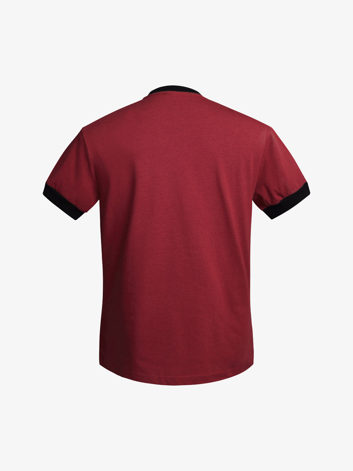 REFUSION | Distressed Statement Ringer T-Shirt in Red - back view